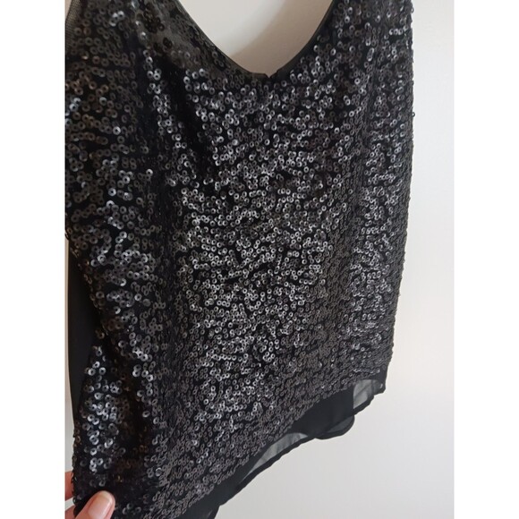 New Bisou Bisou Sequin Cami Tank Top Black Sz XS - Picture 6 of 6